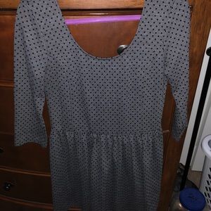 Grey polkadot dress